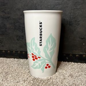 Starbucks holly leaves travel mug